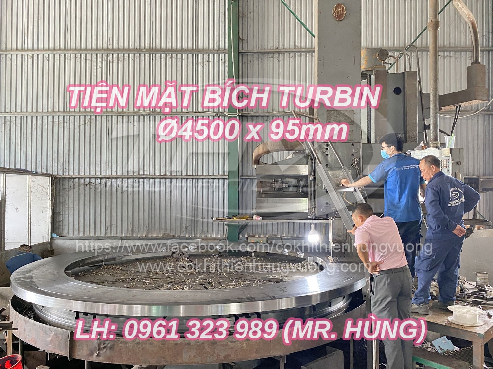 Tiện Mặt Bích TURBIN Ø4500x95mm - CNC Vertical Lathe