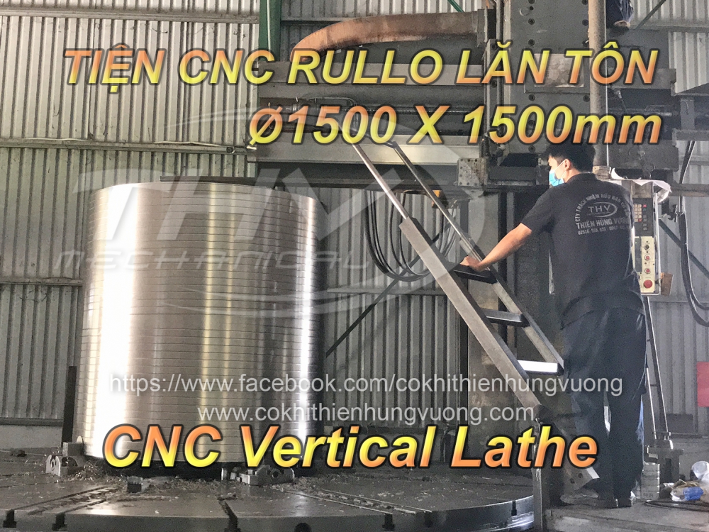 Tiện Đứng CNC - Rullo Lăn Tôn Ø1500 x 1500L - CNC Vertical Lathe